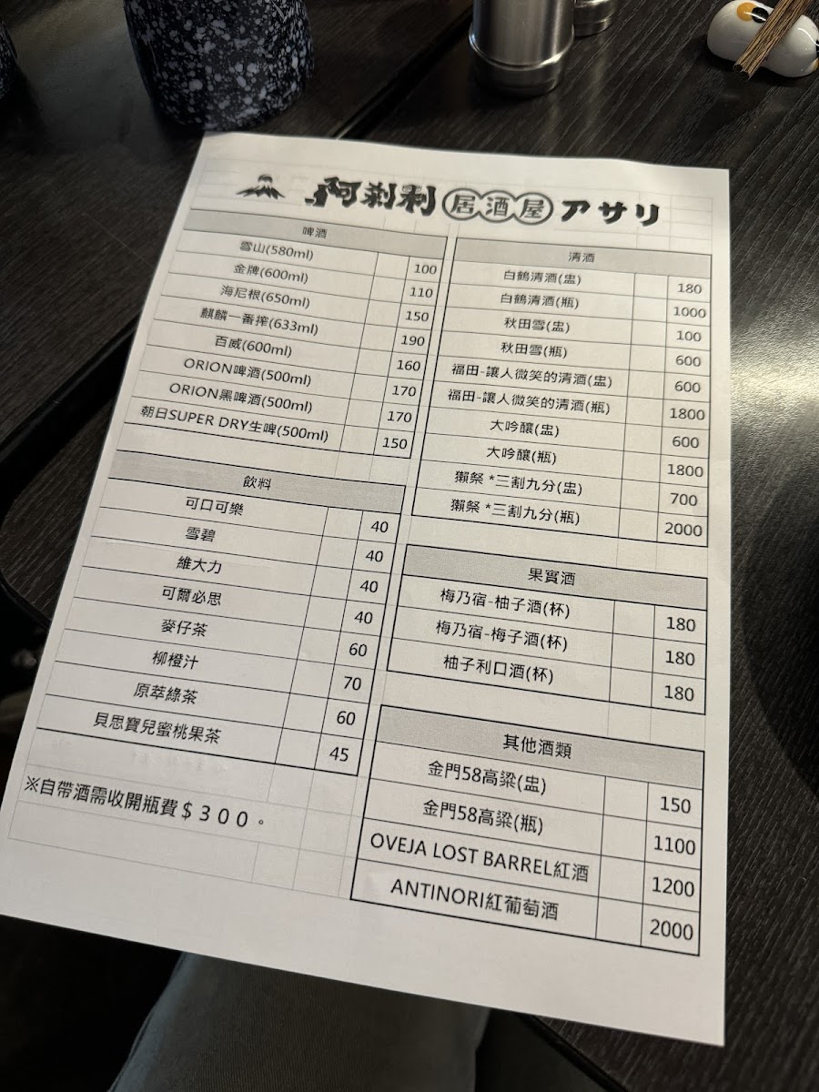 Menu A Sha Li Izakaya Restaurant-9