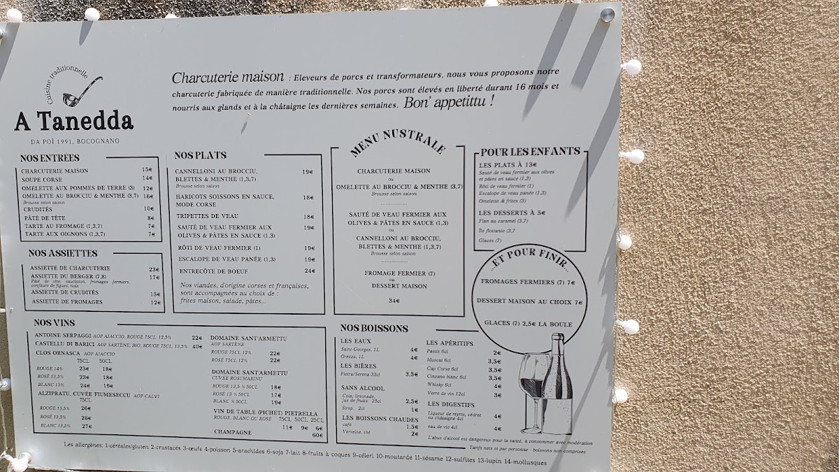 Menu A Tanedda (L’Auberge)-1