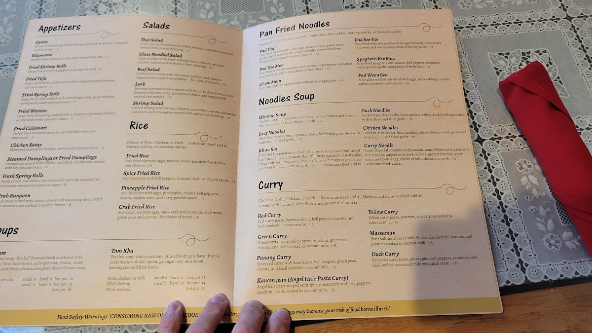 Menu A Taste Of Thai-3