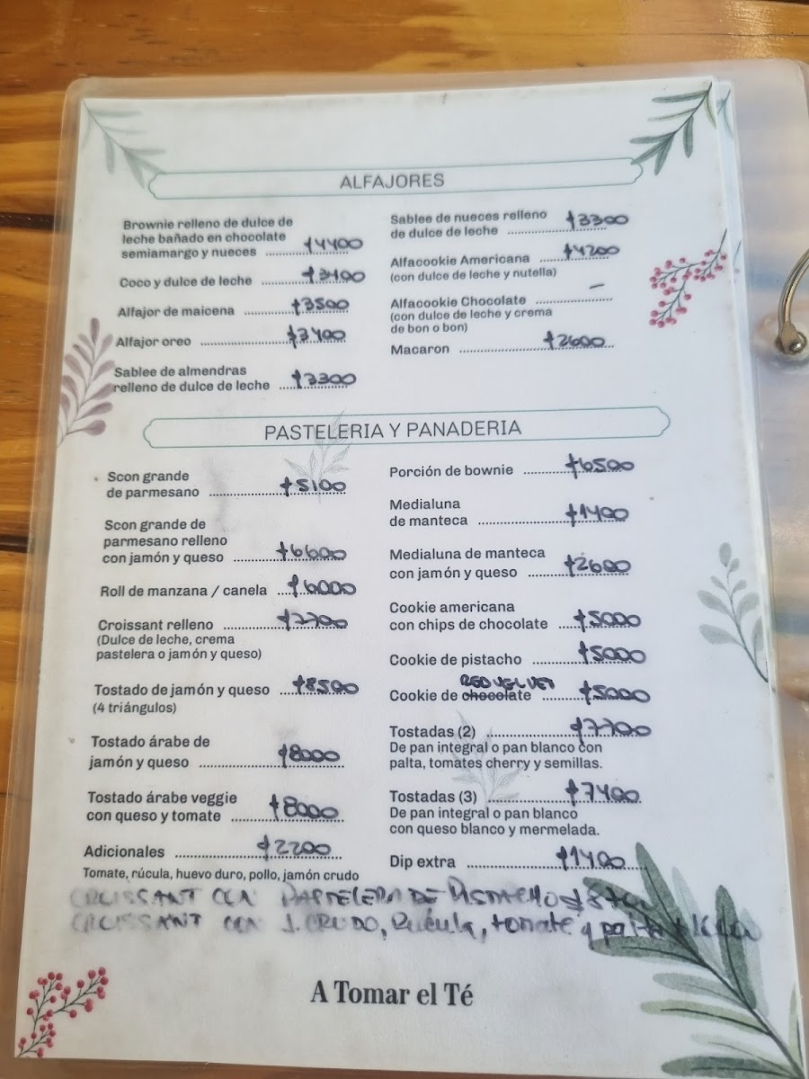 Menu A Tomar El Té Pastelería Y Café-1