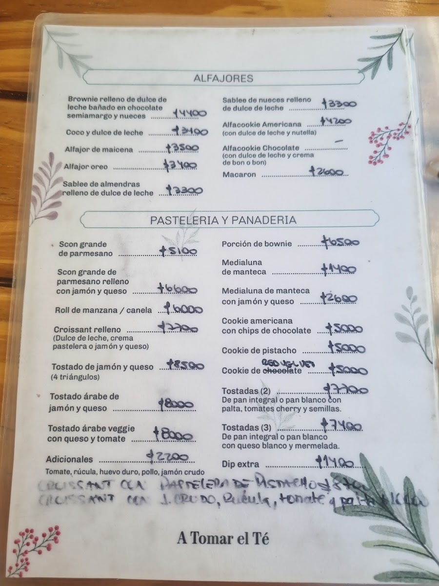 Menu A Tomar El Té Pastelería Y Café-2