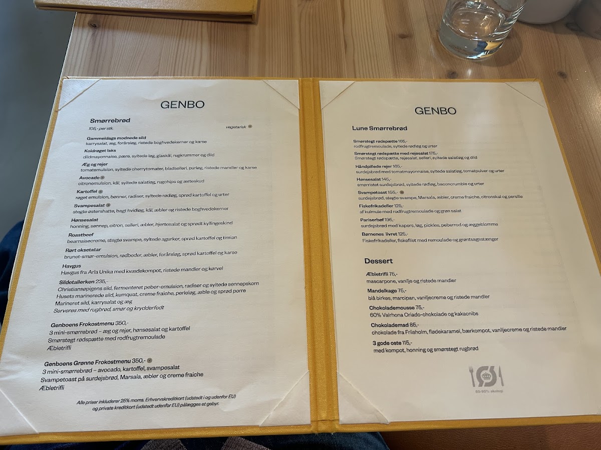 Menu Aamanns Genbo-2