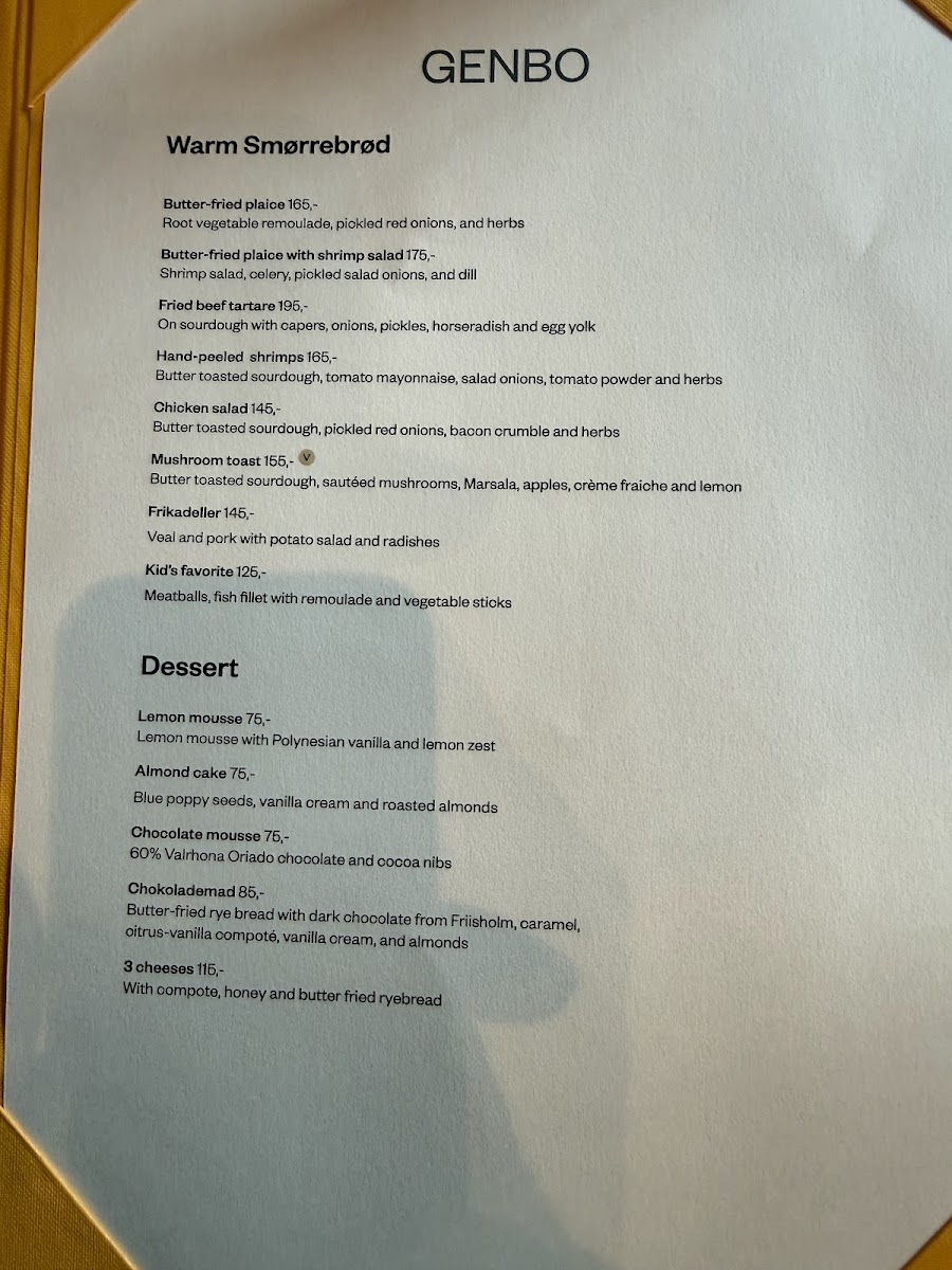 Menu Aamanns Genbo-3
