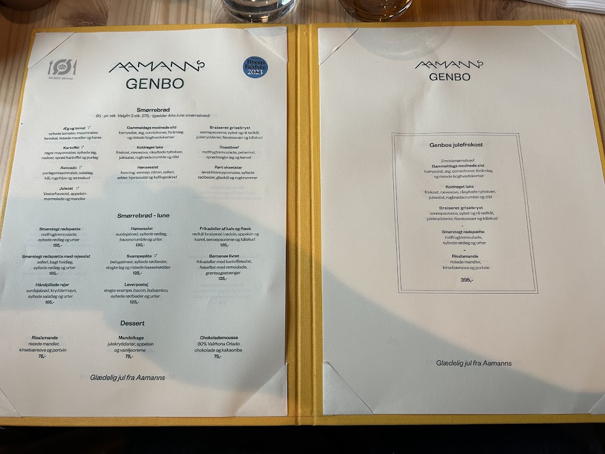 Menu Aamanns Genbo-5