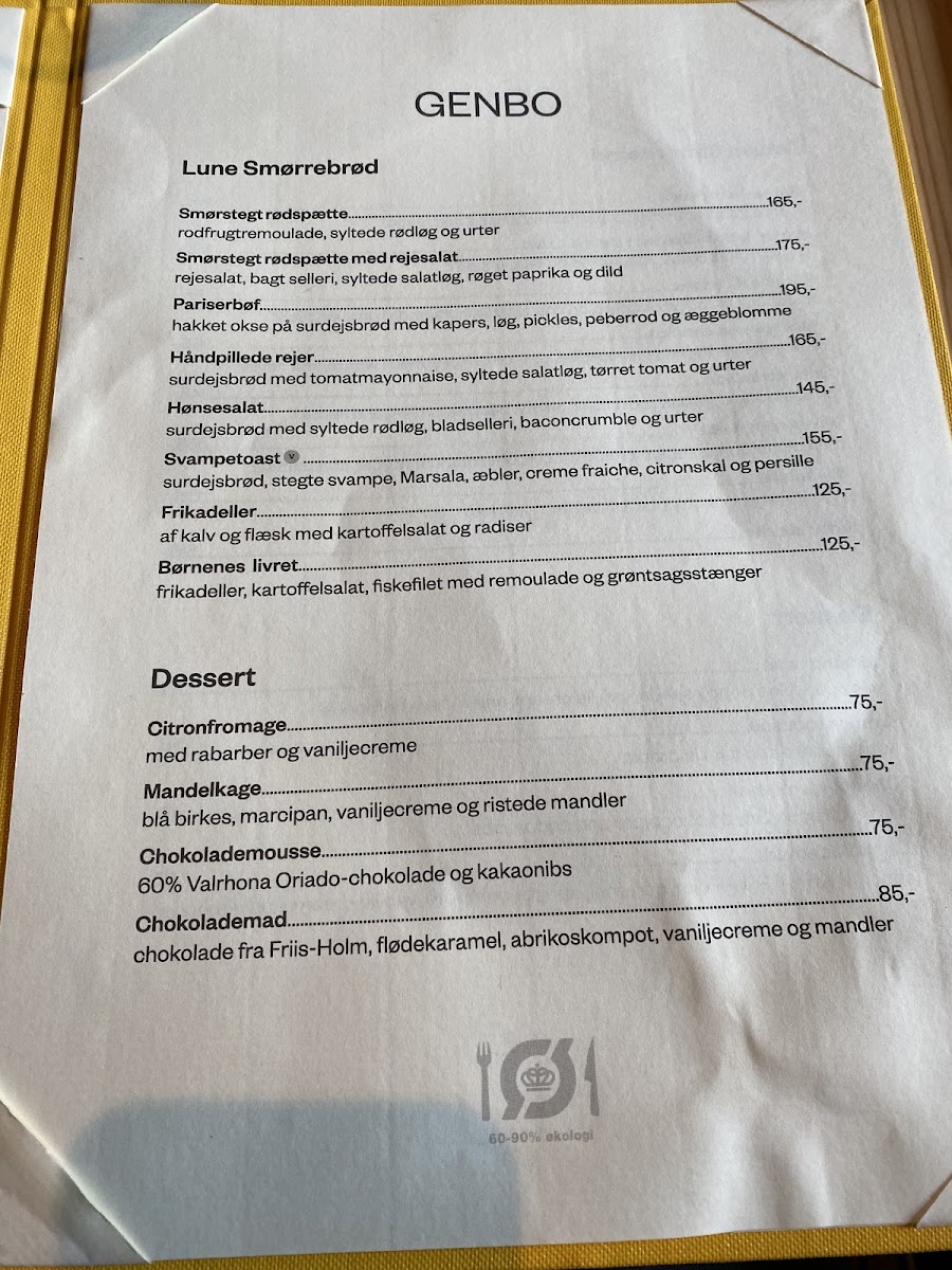 Menu Aamanns Genbo-6