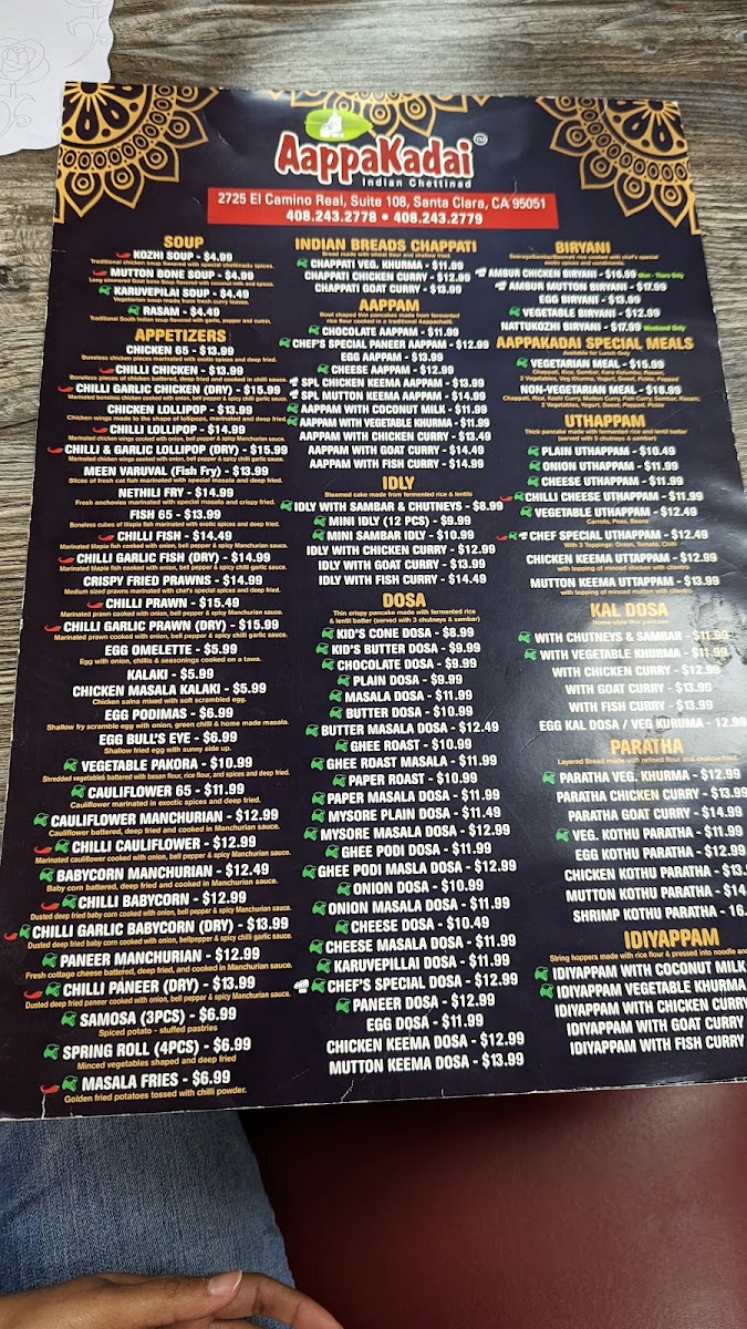 Menu Aappakadai-10