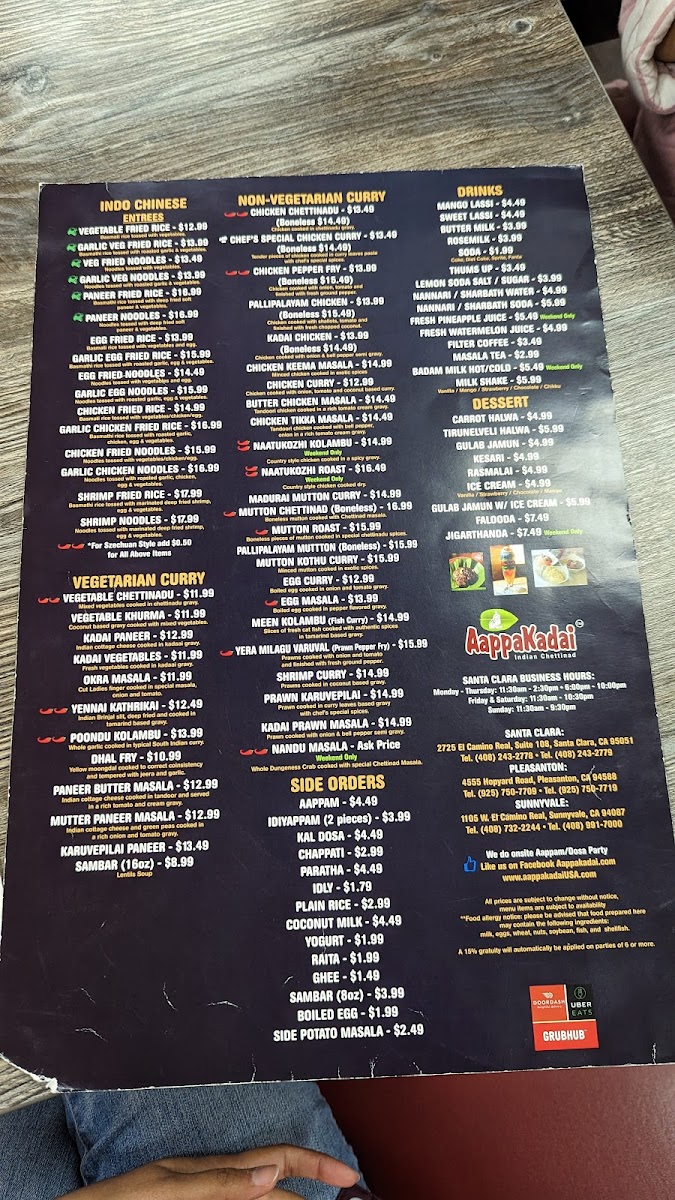 Menu Aappakadai-3