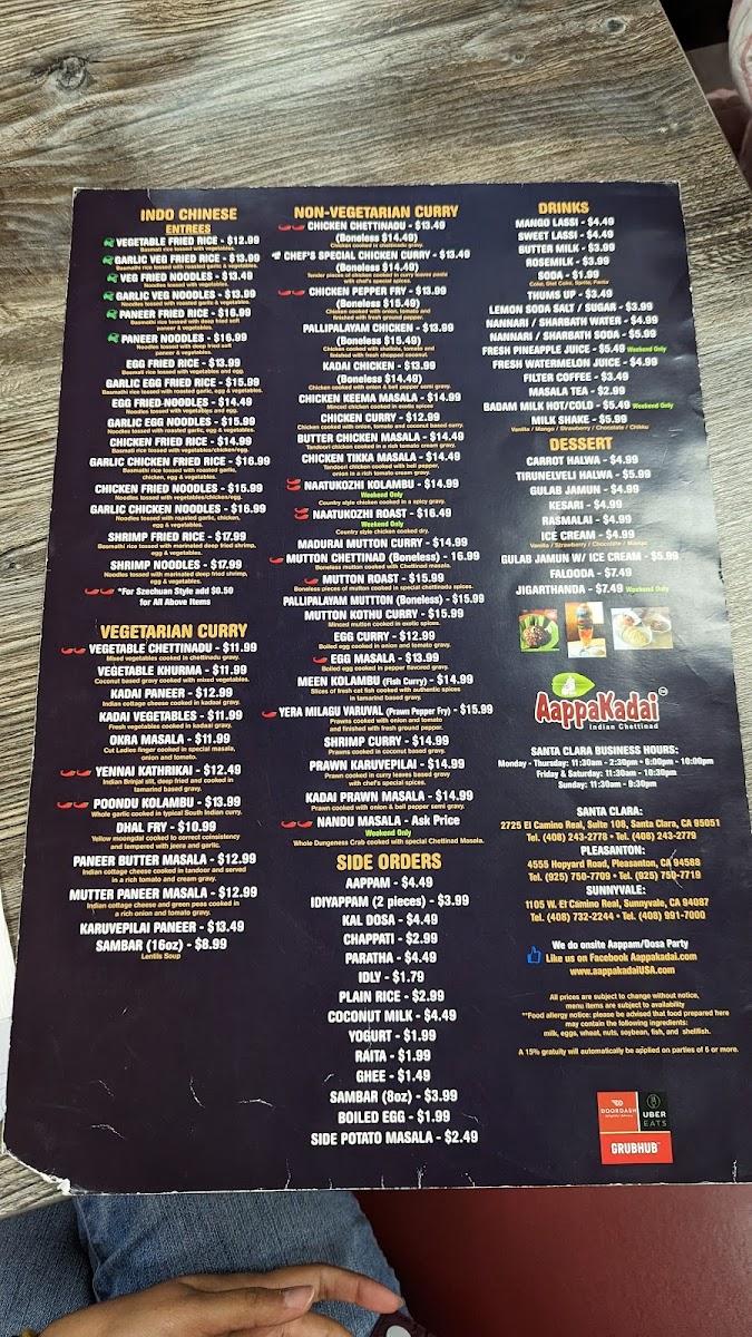 Menu Aappakadai-4