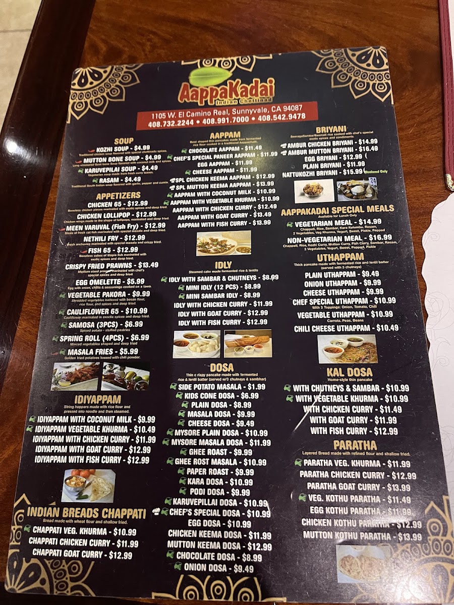 Menu Aappakadai-5