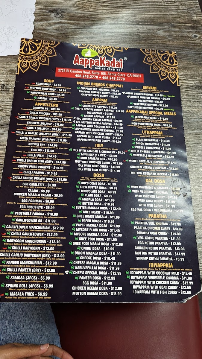 Menu Aappakadai-6