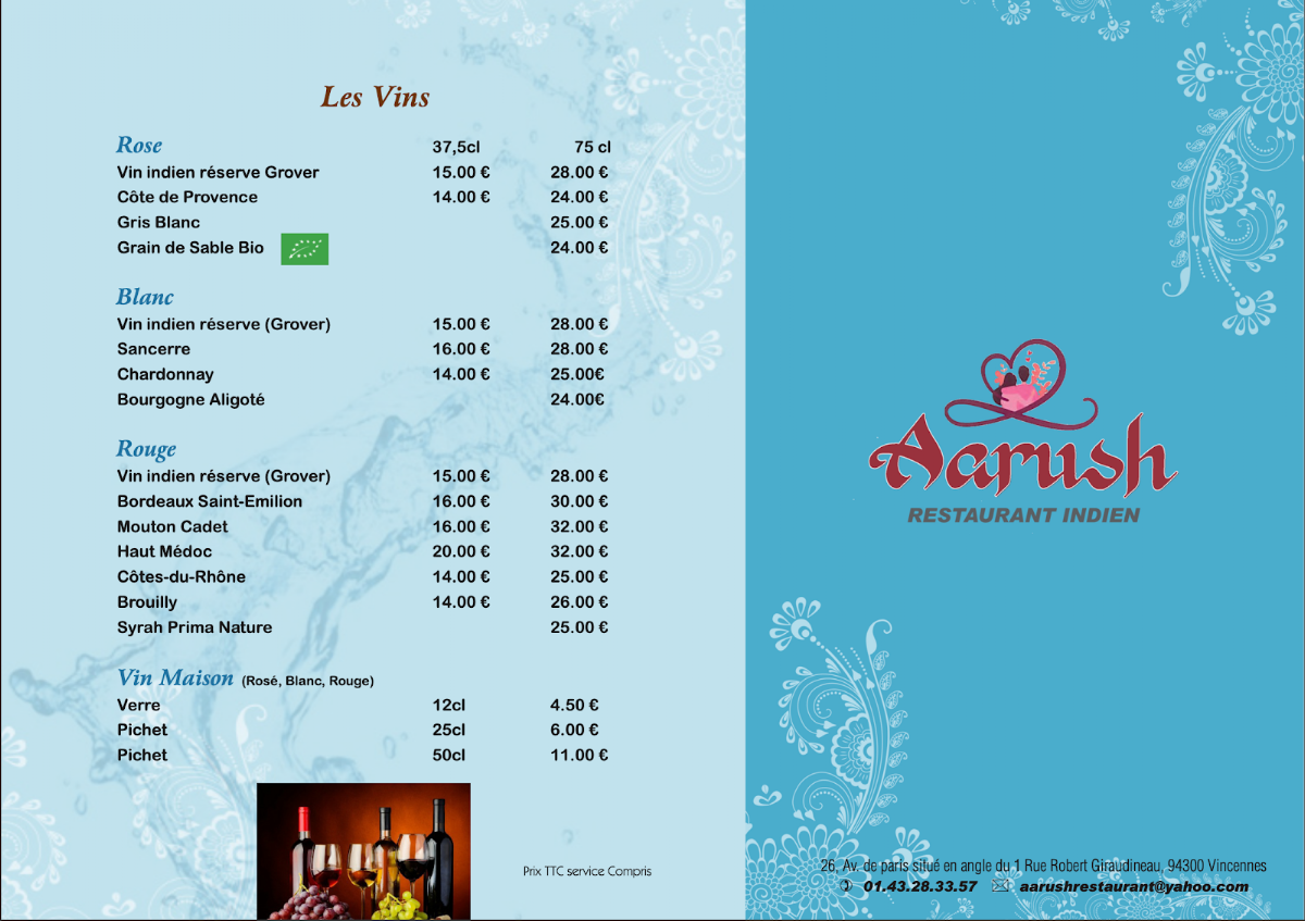 Menu Aarush-10