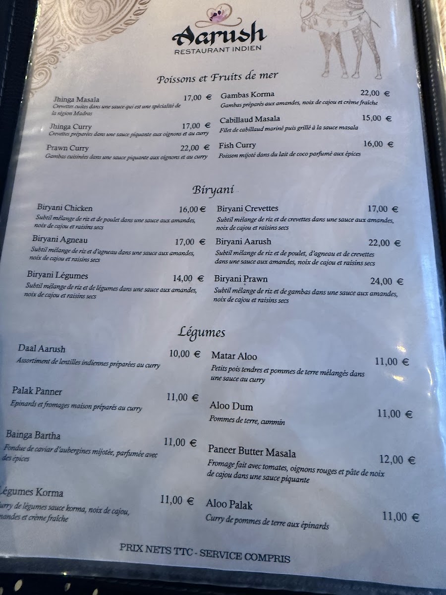 Menu Aarush-3