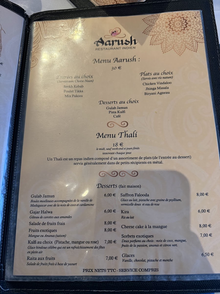 Menu Aarush-6