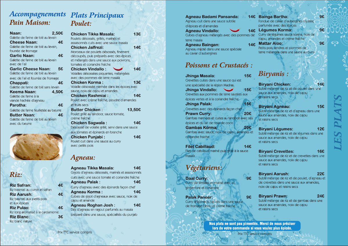 Menu Aarush-7