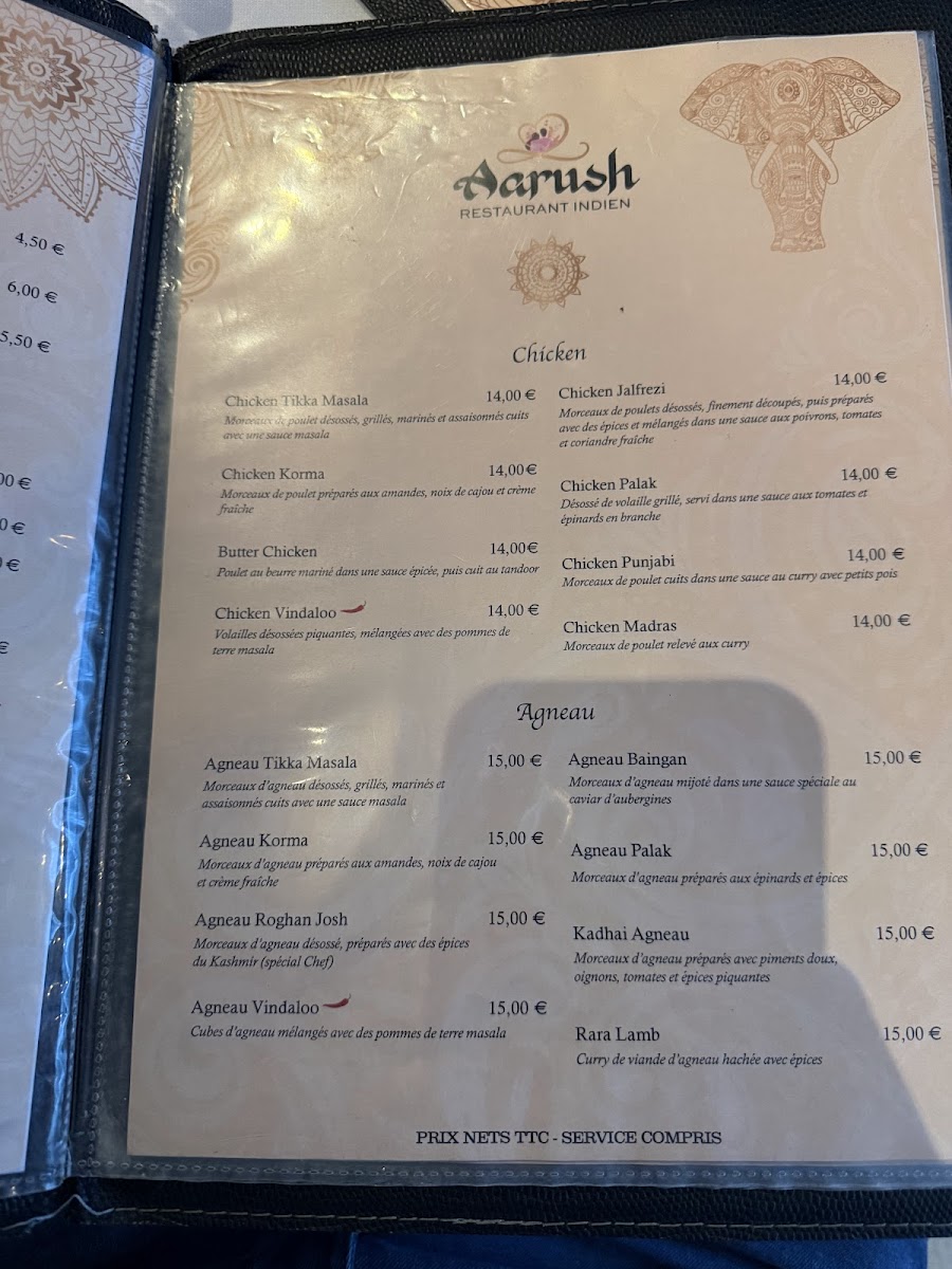 Menu Aarush-8