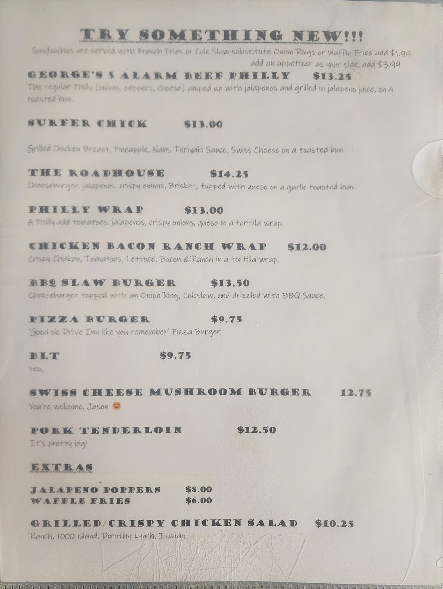 Menu A&b Bar 'n Grill-2