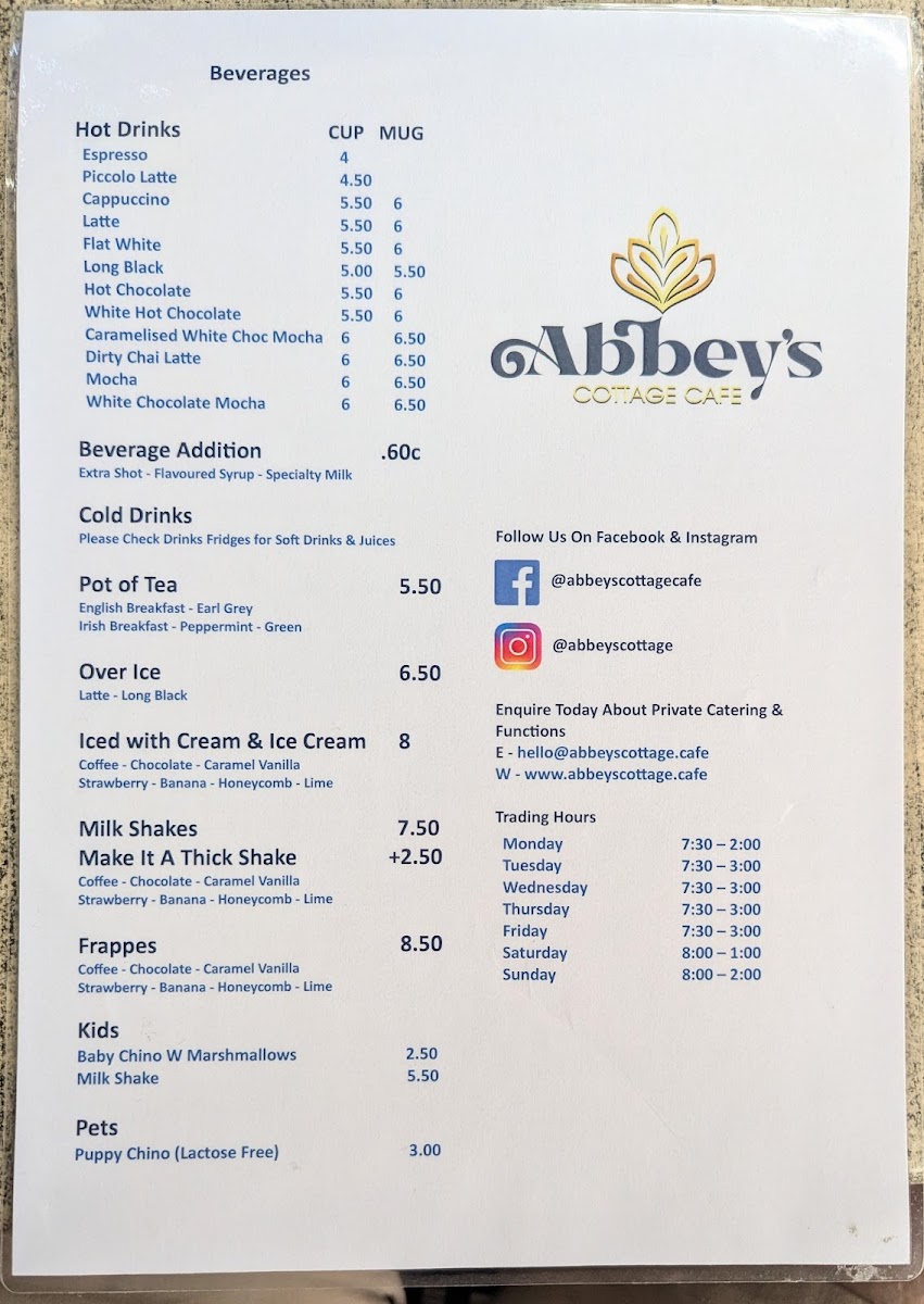 Menu Abbey's Cottage Cafe-4