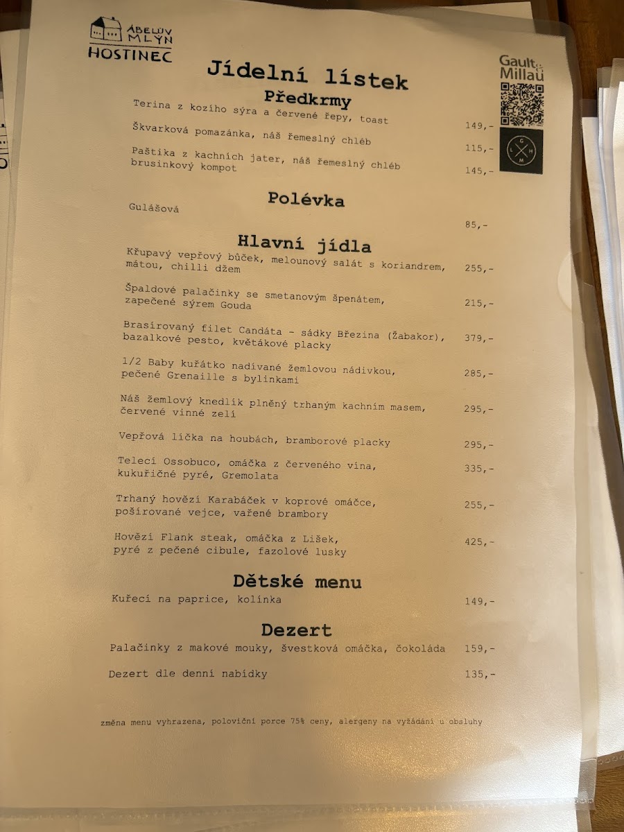 Menu Ábelův Mlýn-1