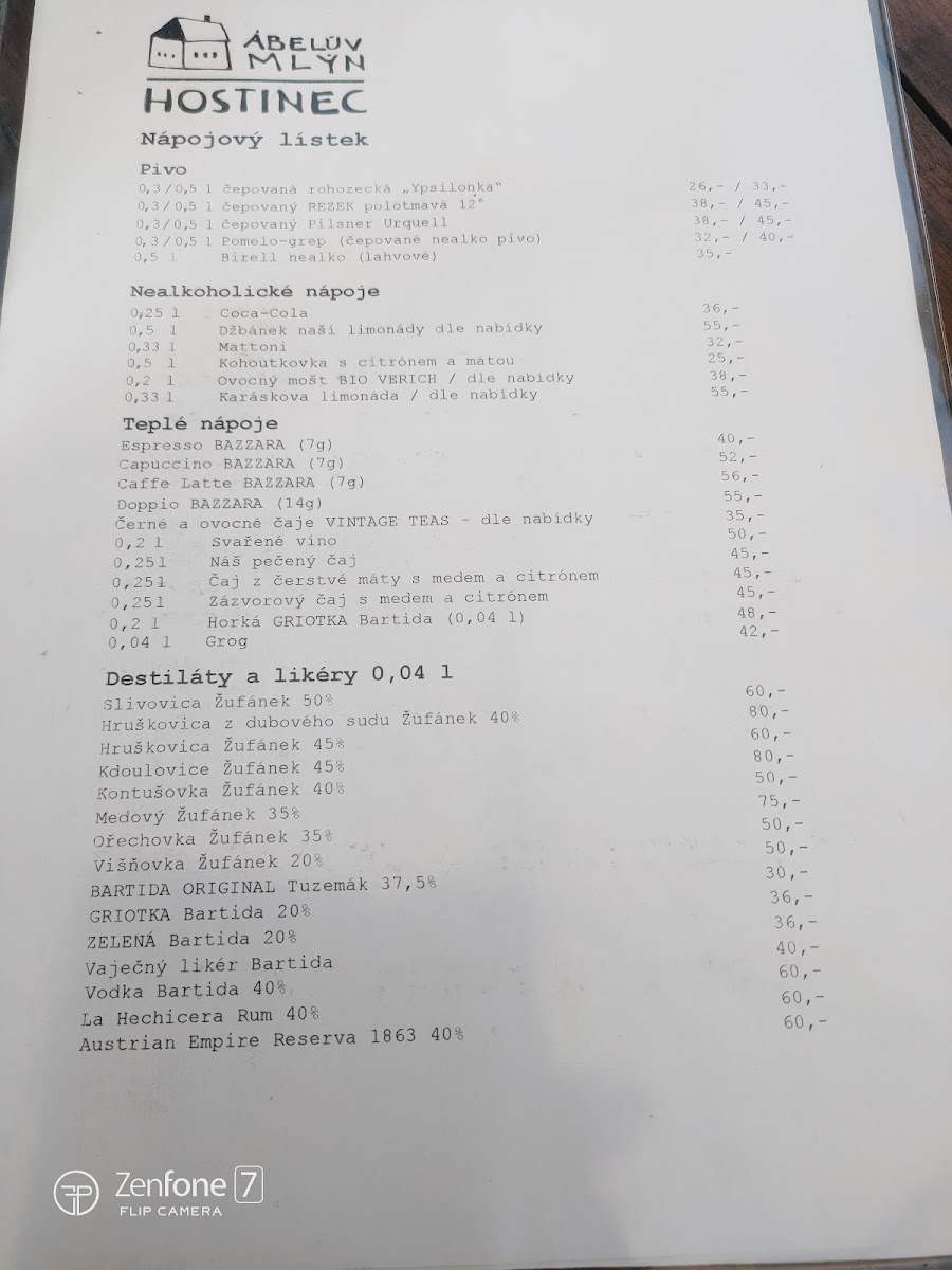 Menu Ábelův Mlýn-10