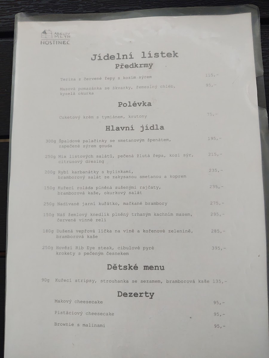 Menu Ábelův Mlýn-4