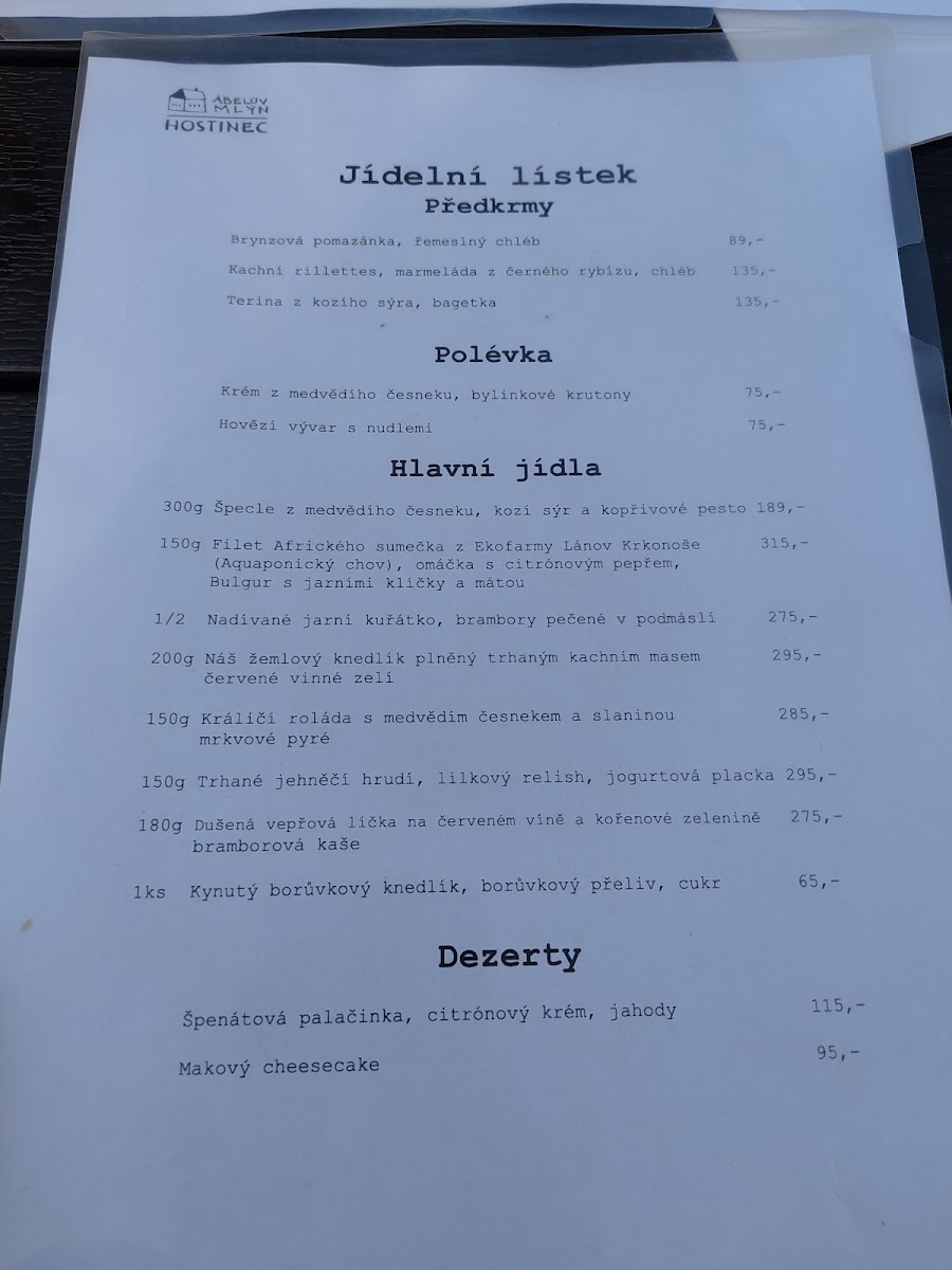 Menu Ábelův Mlýn-7