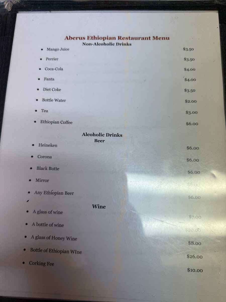 Menu Aberus Ethiopian Restaurant-6