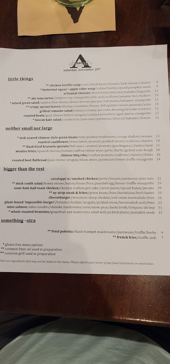 Menu Abigail's American Bistro-6