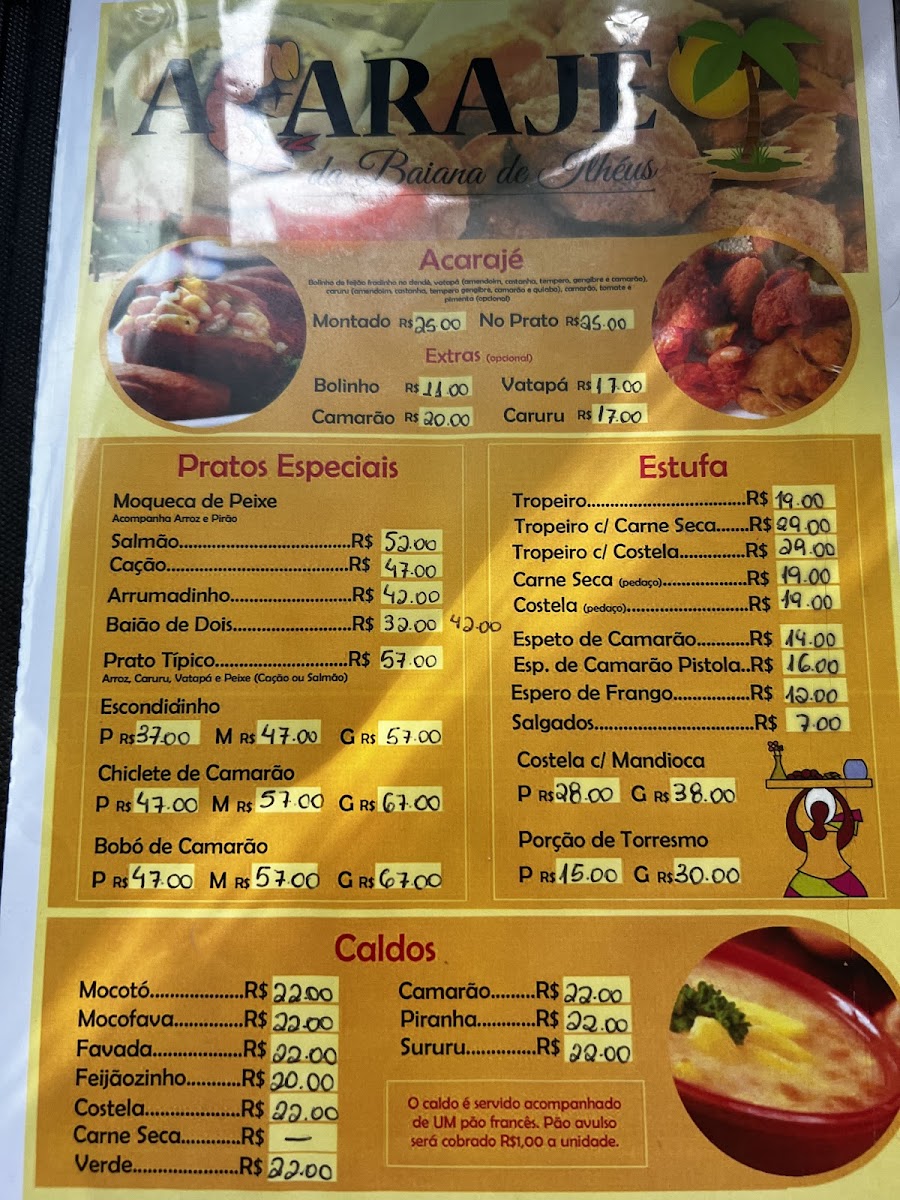 Menu Acarajé Da Baiana De Ilhéus-1