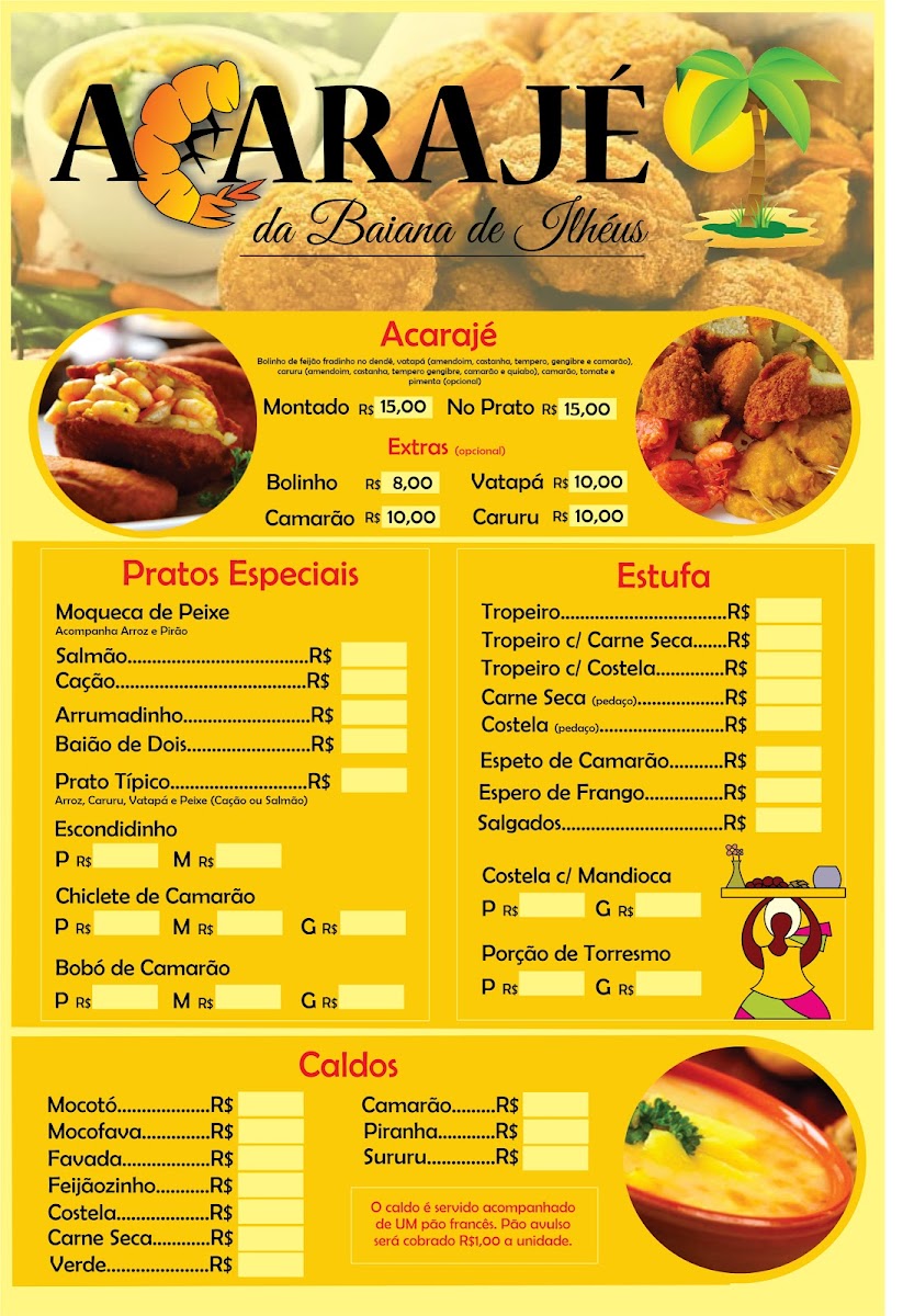 Menu Acarajé Da Baiana De Ilhéus-7