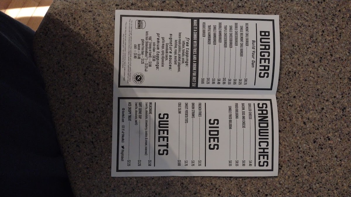 Menu Ace No. 3-6