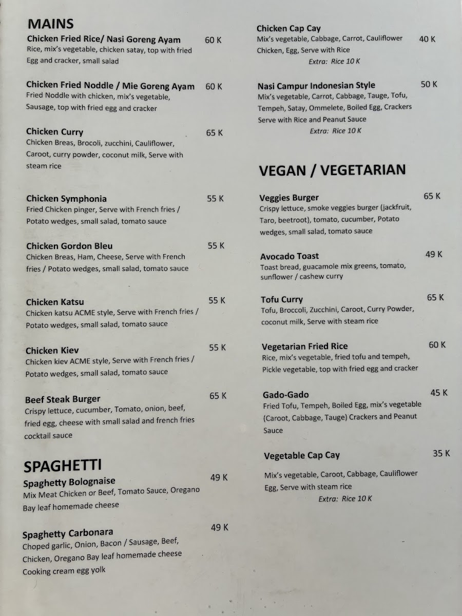 Menu Acme Warung, Ubud-1