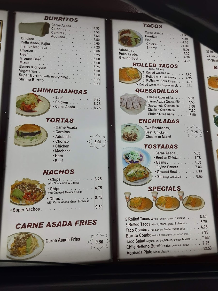 Menu Adalberto's Mexican Food Restaurant-4