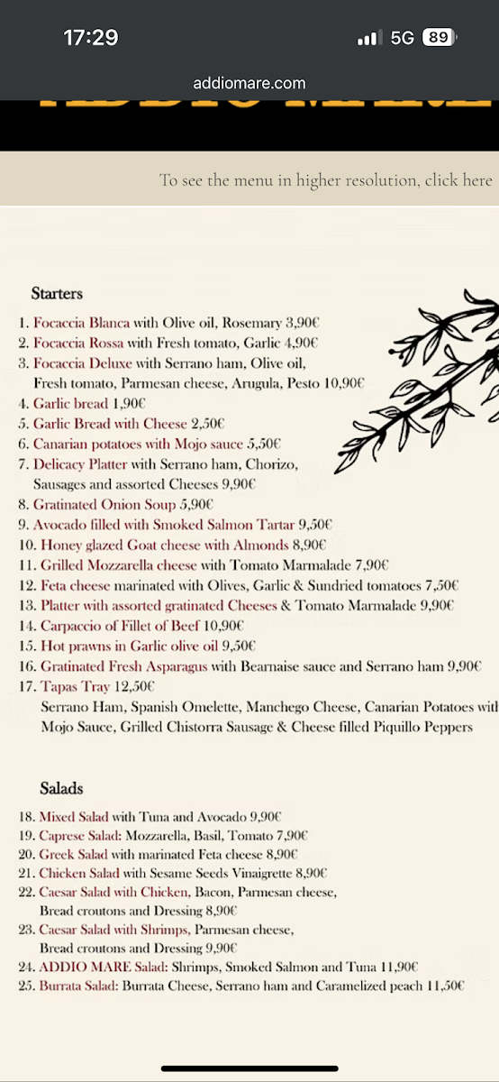 Menu Addio Mare San Agustin-3