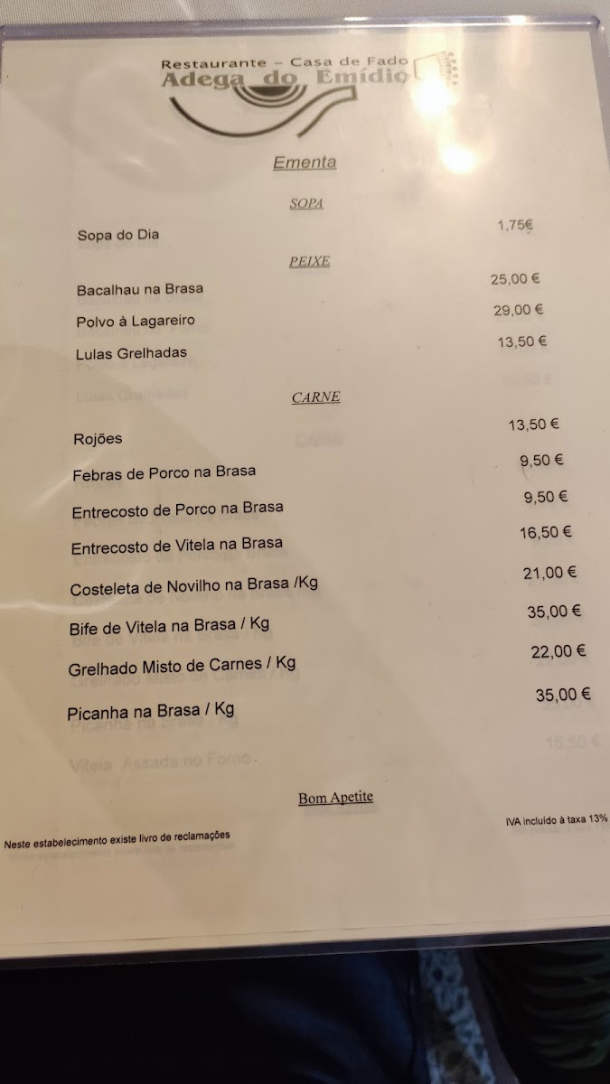 Menu Adega Do Emídio - Casa De Fado-10