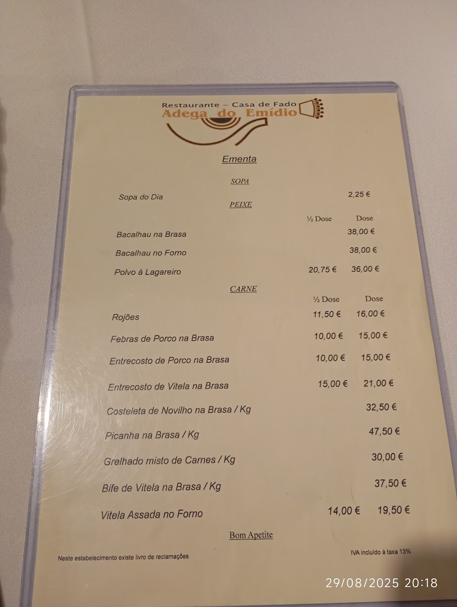 Menu Adega Do Emídio - Casa De Fado-2