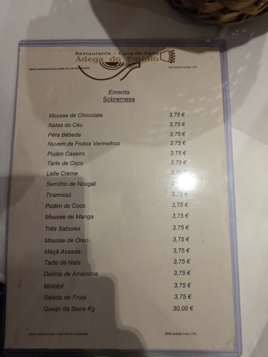 Menu Adega Do Emídio - Casa De Fado-5