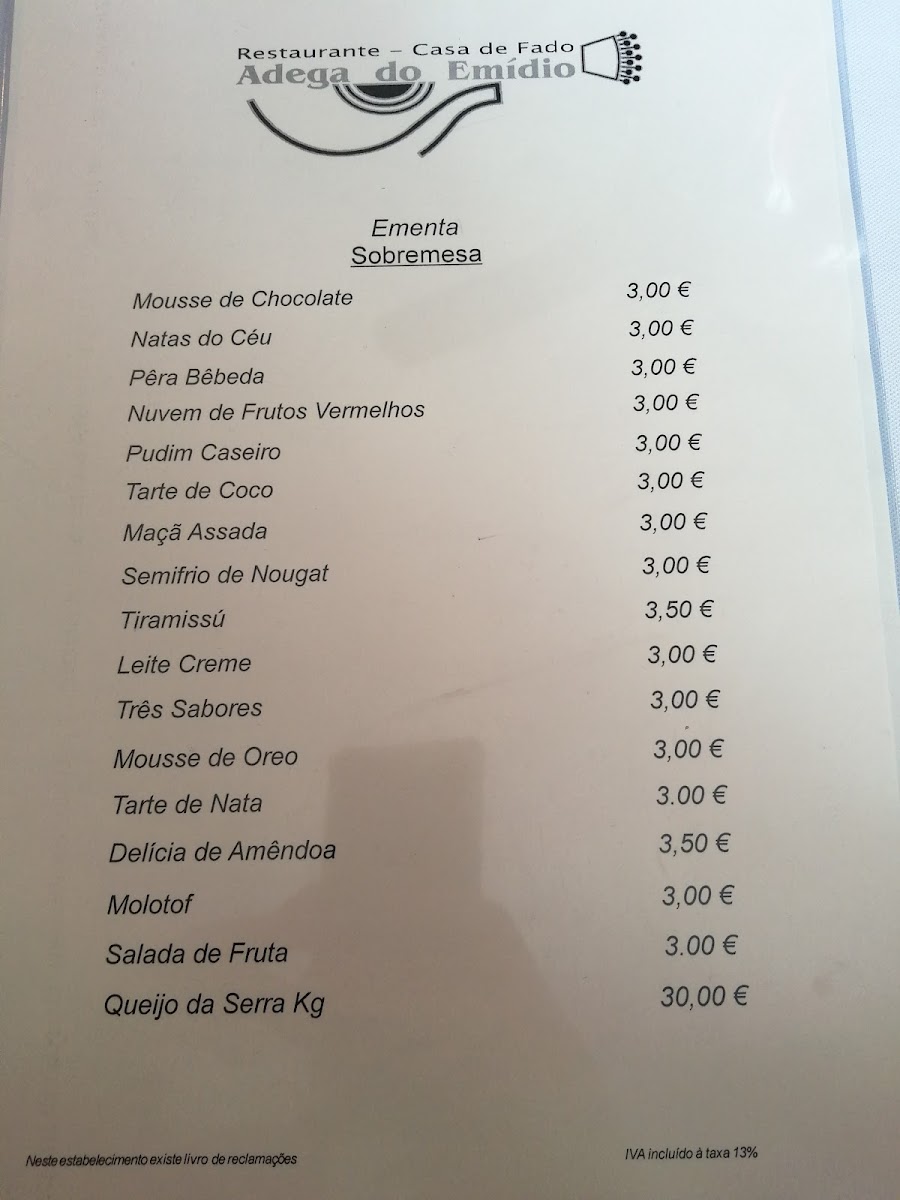Menu Adega Do Emídio - Casa De Fado-7