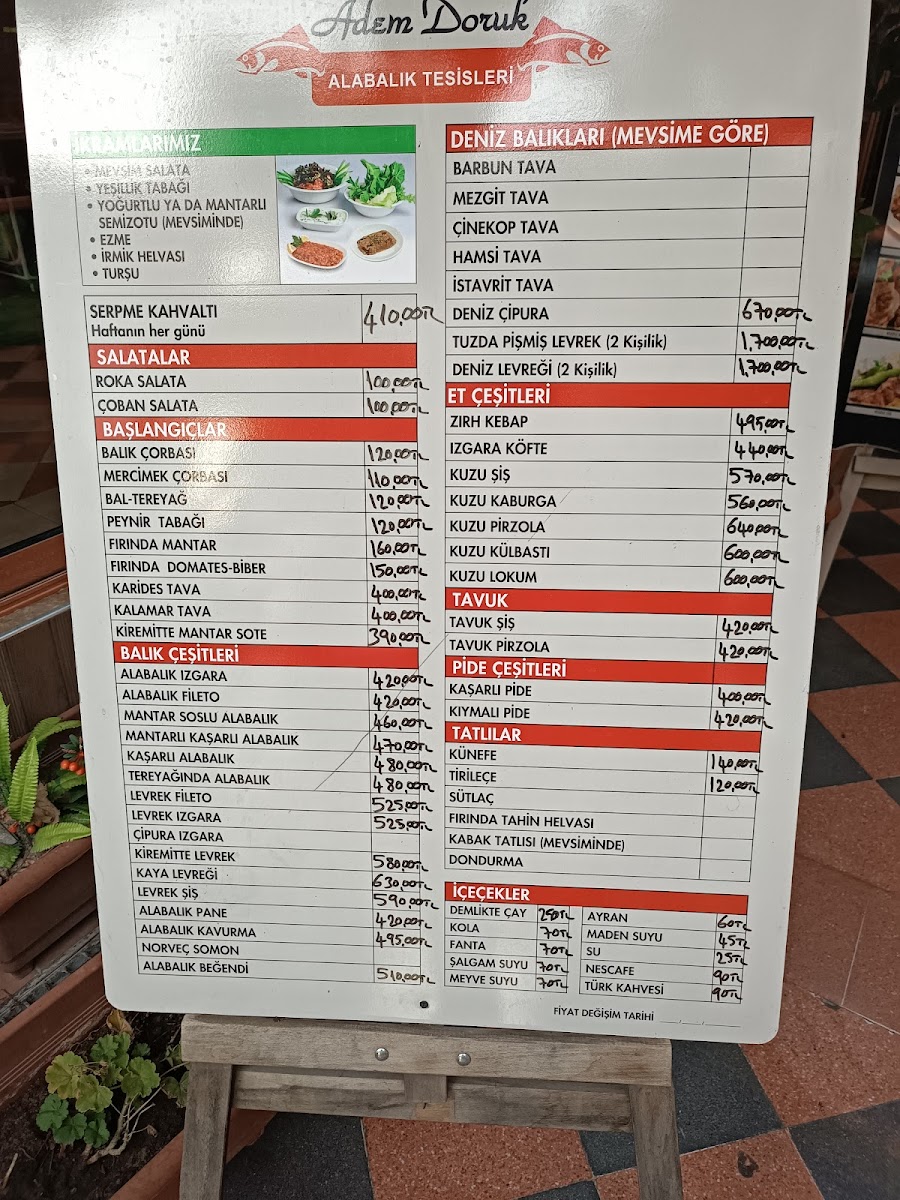 Menu Adem Doruk Balık Alabalık Lokantası Eryaman Şube-1