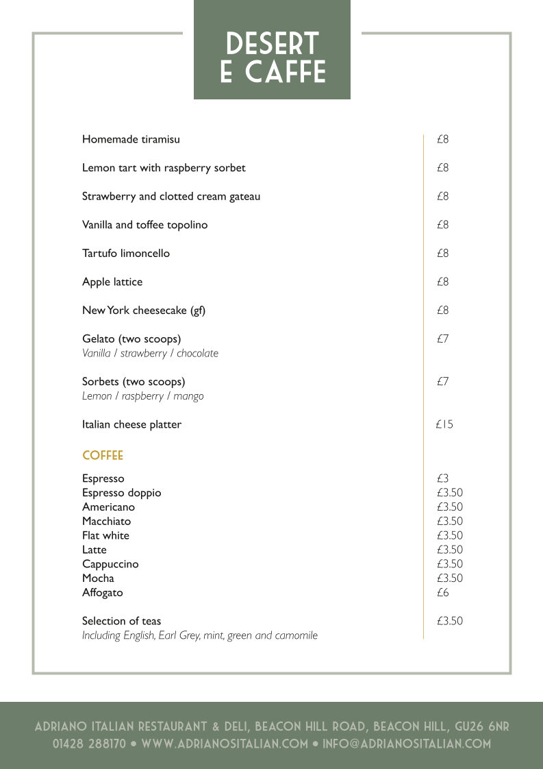 Menu Adriano Italian Restaurant & Deli-5