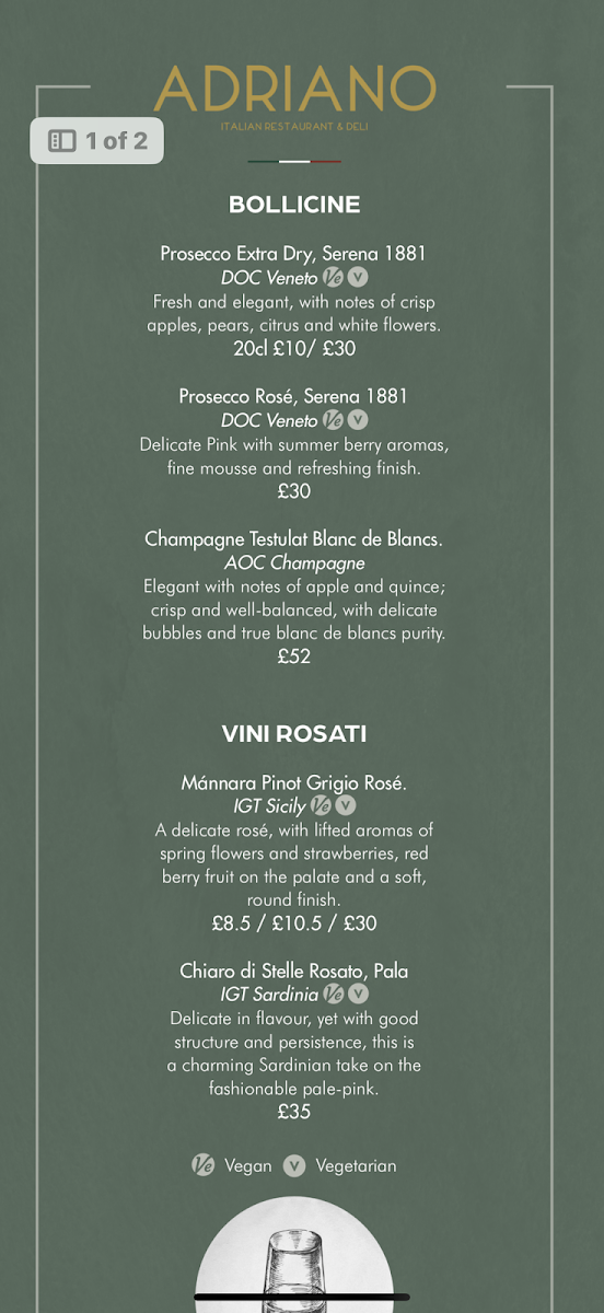 Menu Adriano Italian Restaurant & Deli-7