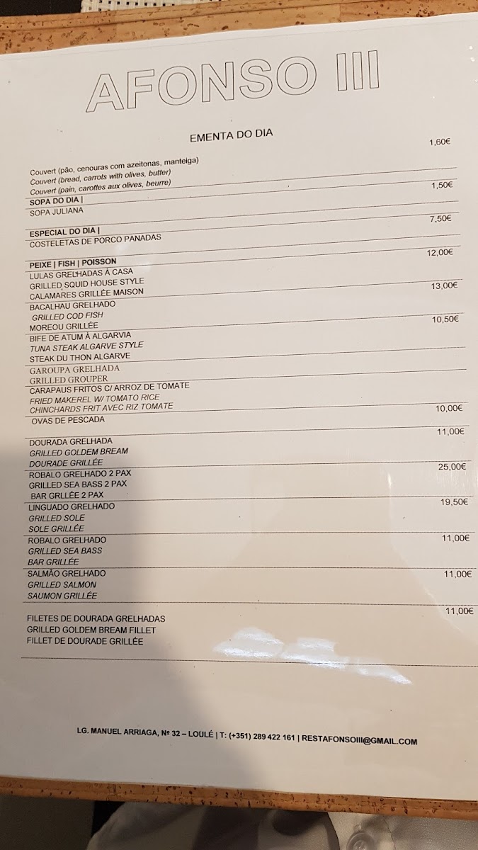 Menu Afonso Iii Restaurant-1