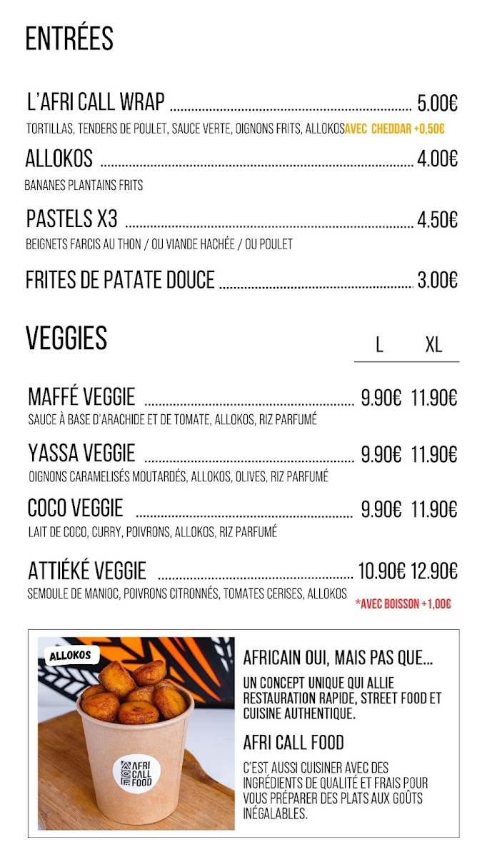 Menu Afri Call Food (Lille Fives) - Restaurant Africain Lille-2