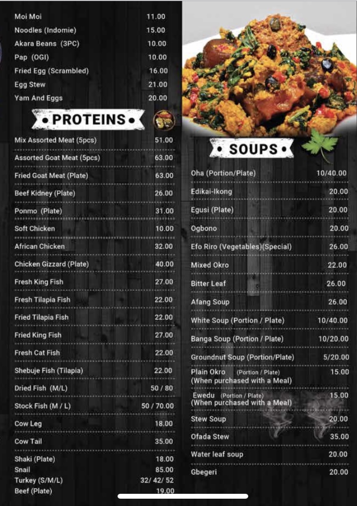Menu Africana Home Restaurant Gold Land-2