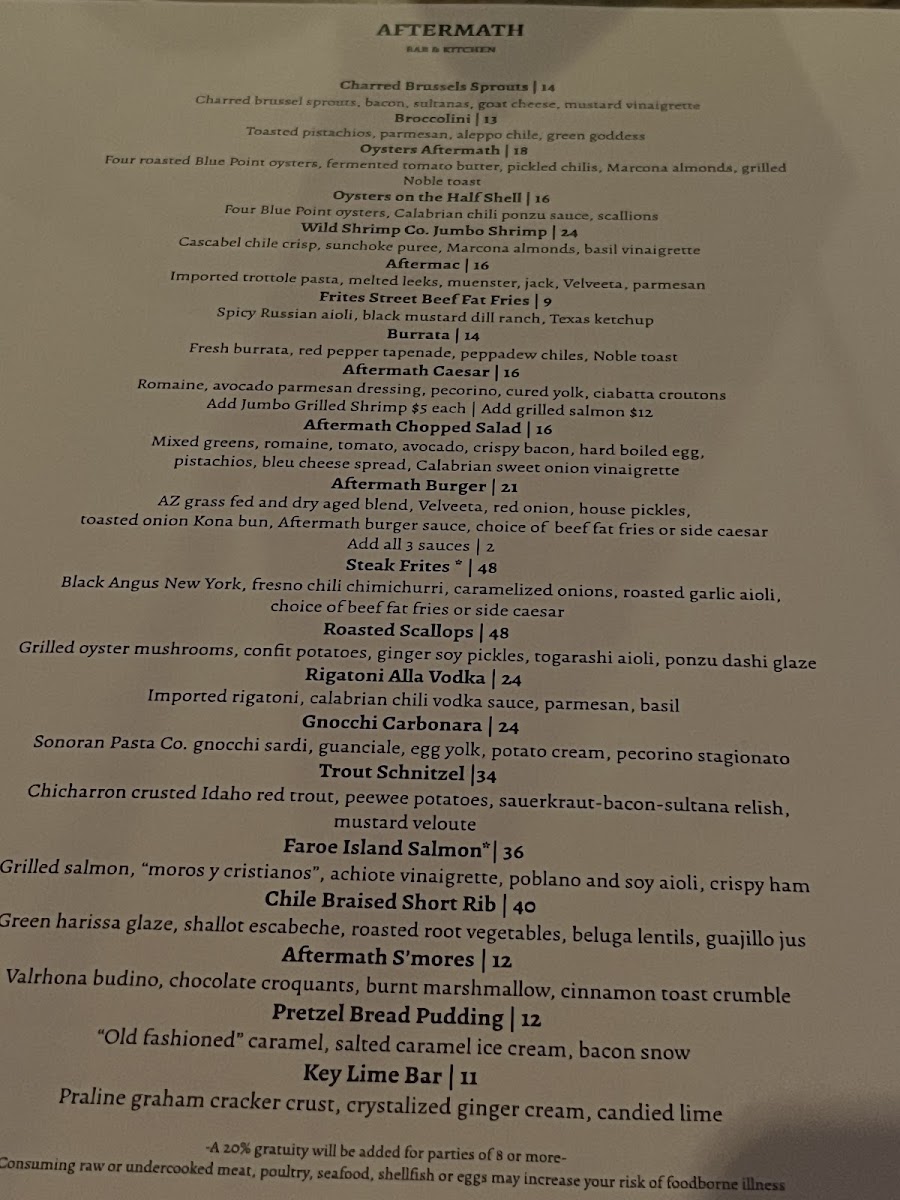 Menu Aftermath Kitchen & Bar-7