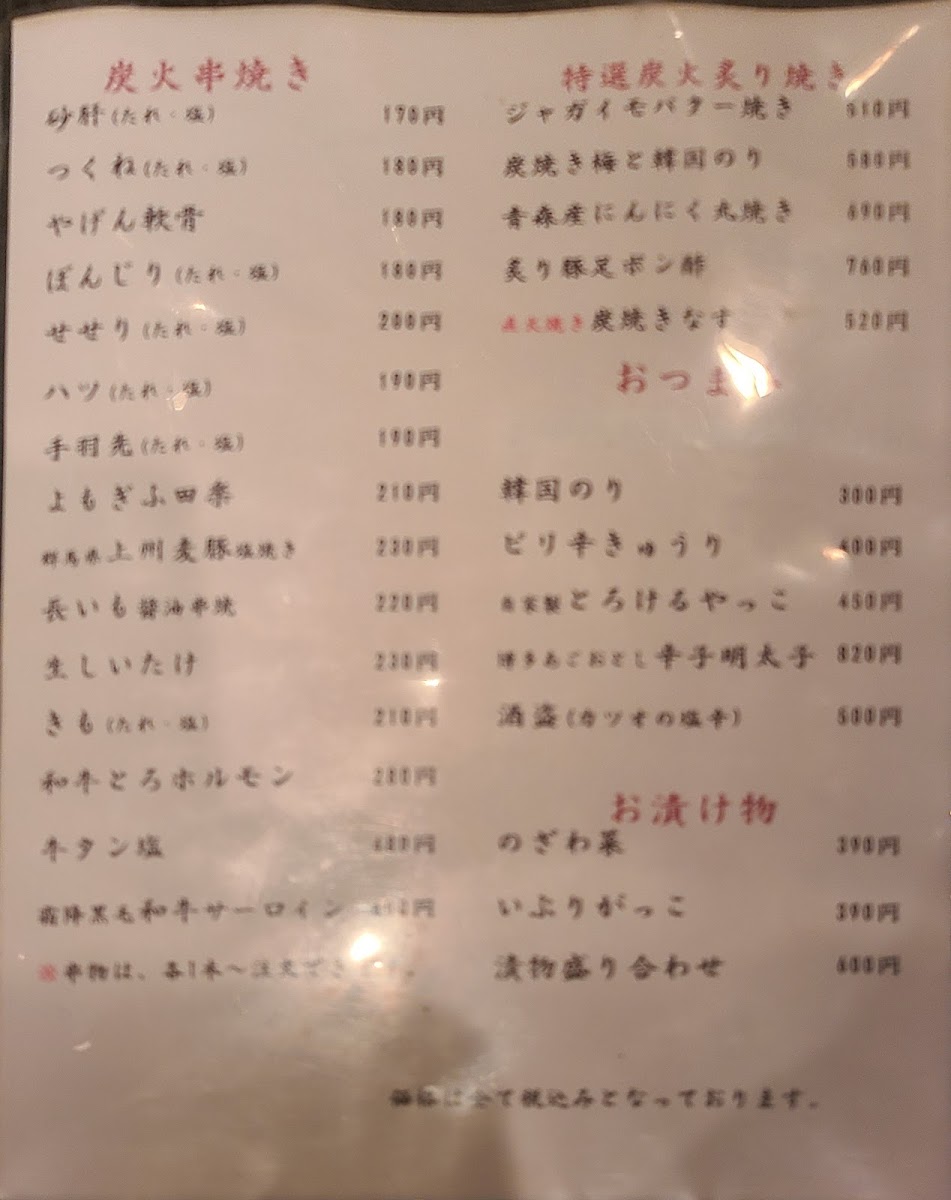 Menu Agaru-8