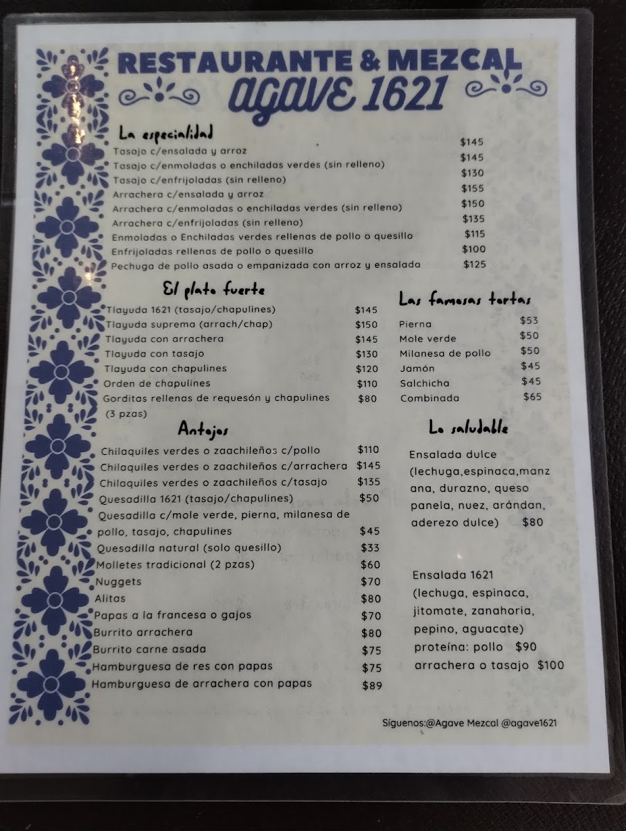 Menu Agave 1621-3