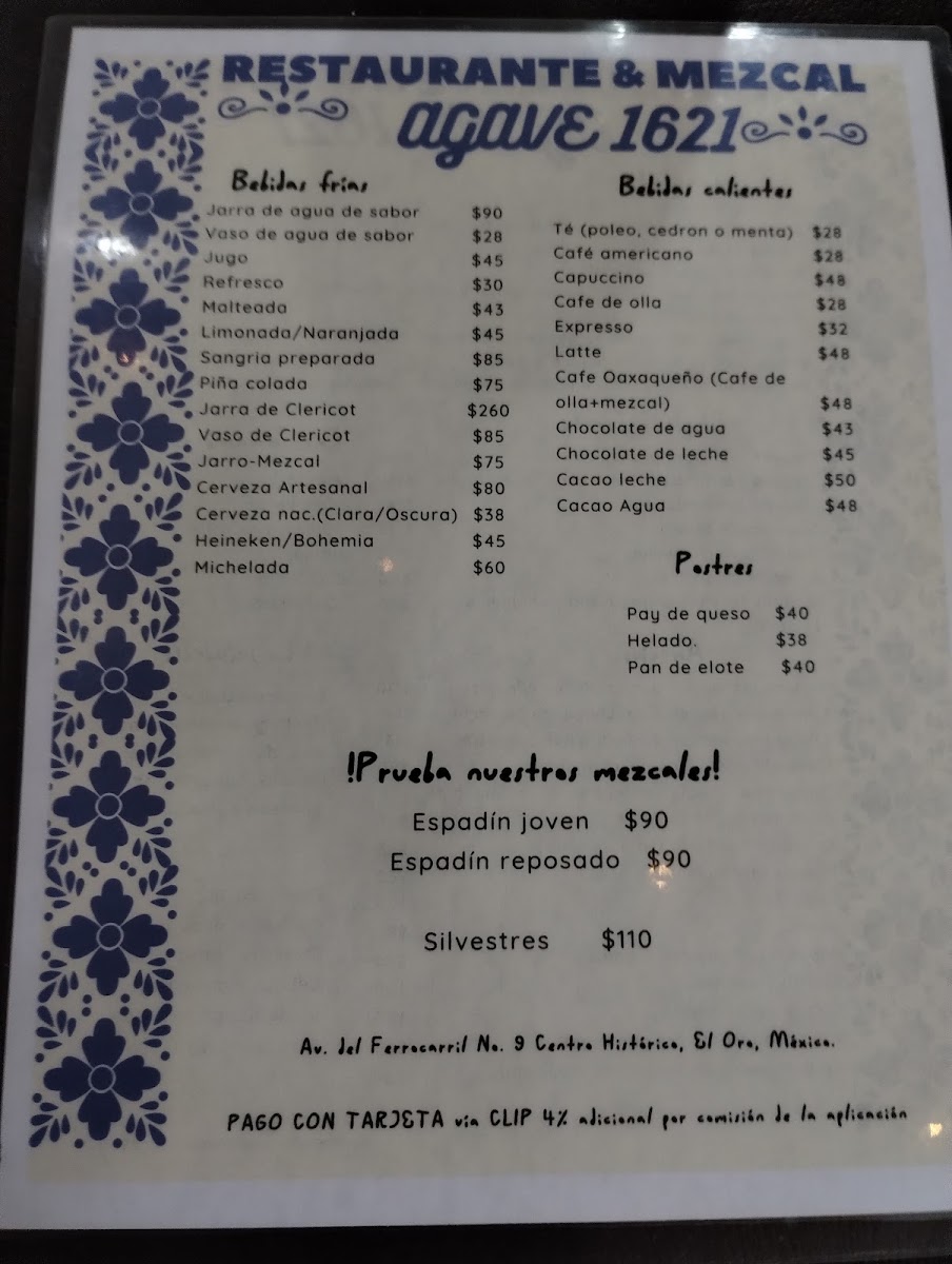Menu Agave 1621-5
