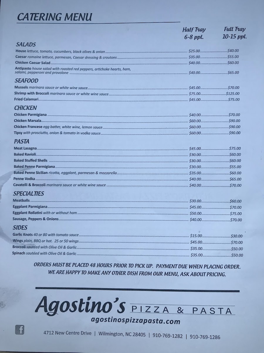 Menu Agostino's Pizza & Pasta-3