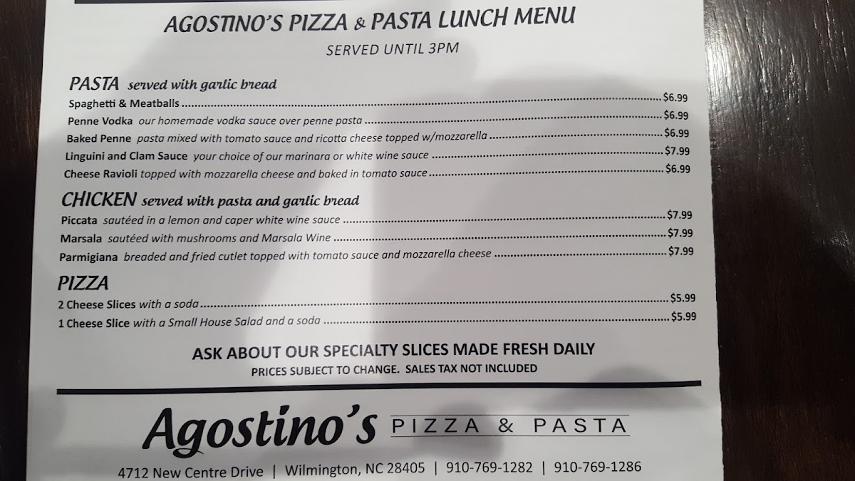 Menu Agostino's Pizza & Pasta-4