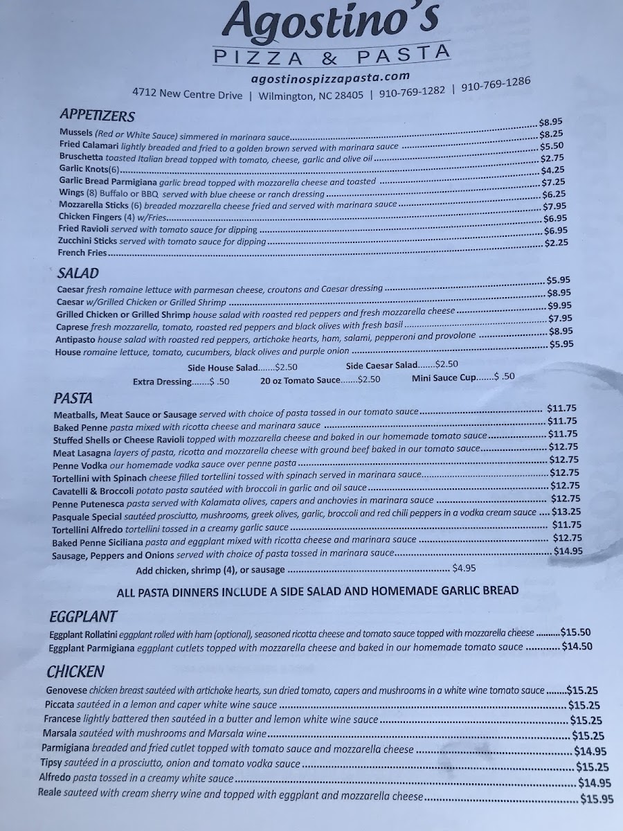 Menu Agostino's Pizza & Pasta-6